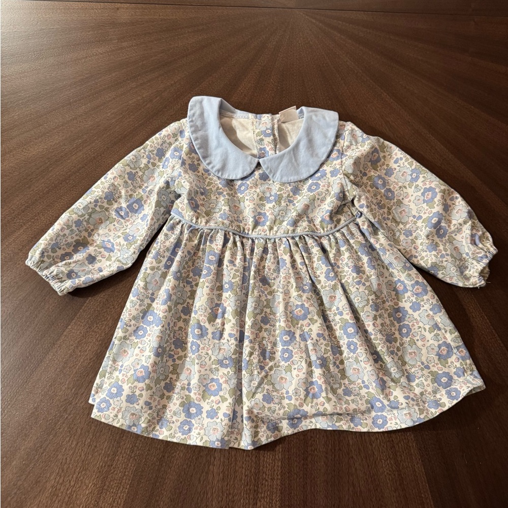 Floral Baby Shirt with Peter Pan Collar